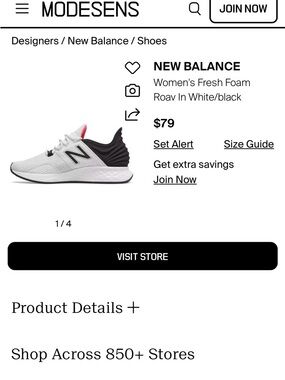 New Balance Women's Fresh Foam Sneakers in White, Black & Pink Accent